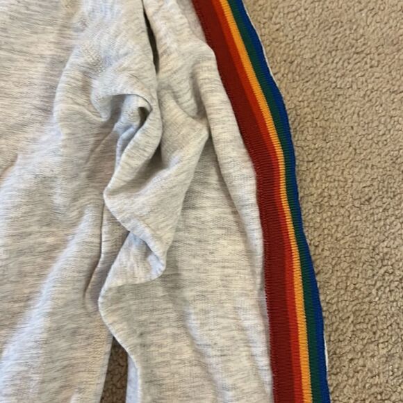Monrow Rainbow Stripe Long Sleeve Fits Like Small - Picture 2 of 5